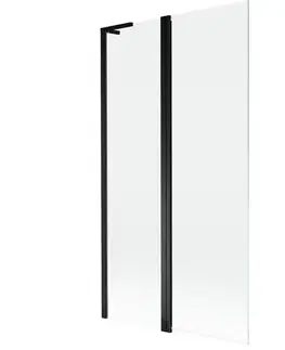 Sprchové dvere MEXEN/S - Mist L vaňová zástena 2-krídlová 100 x 150, transparent, čierna 8A9L-100-011-70-00