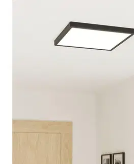 Svietidlá Eglo 901305-LED Stropné svietidlo FUEVA LED/17,5W/230V 2700/4000/6500K 39x39cm čierna 901305