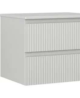 Kúpeľňový nábytok MEXEN/S - Rivel kúpeľňová skrinka pod umývadlo 60 cm s doskou, 2 zásuvky, reliéf, šedá mat 91A20-06047-2-BFFC62