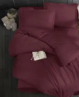 Obliečky Ágyneműhuzat pamut szatén exclusive Modern bordó 200x140cm+90x70cm TiaHome - 1x Vankúš 90x70cm, 1x Paplón 140x200cm