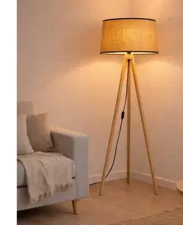 Lampy BRILAGI - LED stojacia lampa CERIA 1xE27/60W/230V pr. 50 cm béžová EG781084+AS0463