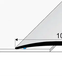 Přechodové lišty a profily Prechodový profil 100 mm, oblý (samolepiaci) | nivelácia 0 - 7 mm Šampaň E02