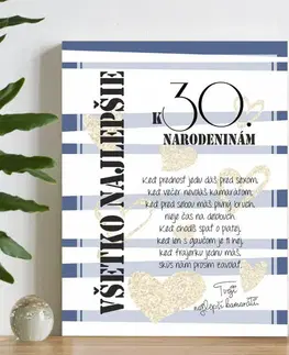 Tabuľky s venovaním (darčeky) Darčeky k 30 - Osobné blahoželanie k 30 narodeninám - tabuľka