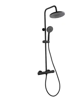 Sprchy a sprchové panely INVENA - Dažďová sprcha s batériou termostatickou volos, čierna; AU-37-T04-V