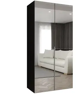 Šatníkové skrine Skriňa Alicante III 100 čierna/strieborný