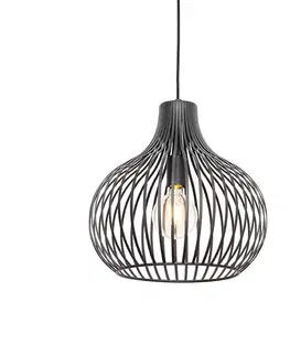 Závesné svietidlá Moderné závesné svietidlo čierne 38 cm - Saffira