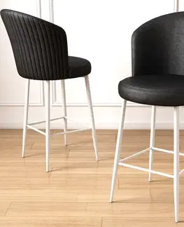 Barové stoličky Bar Stool Set (6 Pieces) Uras - Black, White
