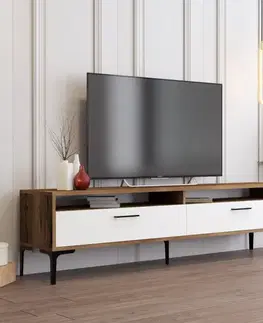 TV stolíky TV stolík Istanbul 2 - Walnut White