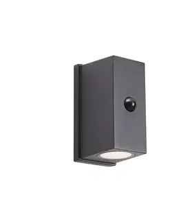 Vonkajsie svetlo so senzorom Nástenné svietidlo čierne Lux Sensor Magnetické vrátane LED nabíjateľné - Baleno