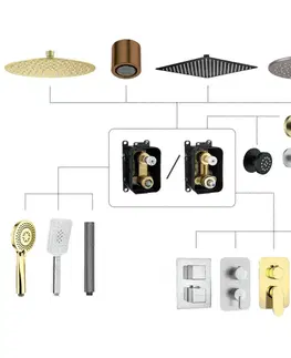 Kúpeľňové batérie DEANTE DEANTE - Silia Concealed BOX, batéria Podomietkový sprchový set, s batériou BOX - so sprchovou hlavicou BXYYFQSM