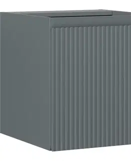 Kúpeľňový nábytok MEXEN/S - Rivel kúpeľňová skrinka pod umývadlo 45, 1 dvierka, reliéf, grafit mat 91A21-04547-1-BF66
