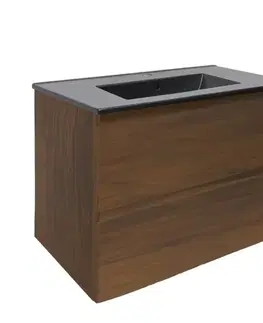 Kúpeľňový nábytok Kúpeľňová skrinka s umývadlom SAT B-Way 79x50x45 cm orech mat BWAY280NUTU4B BWAY280NUTU4B