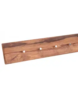 Vešiaky na stenu Vešiak Tina s 5 háčikmi 80x15x2,2 indický masív palisander
