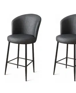 Barové stoličky Bar Stool Set (2 Pieces) Uras - Anthracite, Black