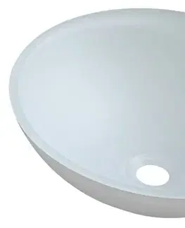 Umývadlá SAPHO - TELICA sklenené umývadlo na dosku priemer 42cm, biela mat TY181W