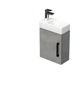 Kúpeľňový nábytok Kúpeľňová skrinka s umývadlom SAT Cube Way 40x47,5x20 cm betón mat CUBE320401DCBE CUBE320401DCBE