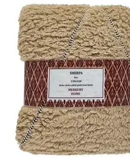 Ozdobné prikrývky Deka Sherpa 130x160 krémová Merkury Home