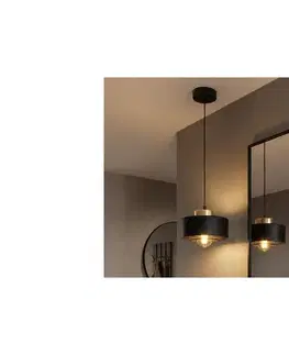 Svietidlá BRILAGI - Závesný luster na lanku SPRING 1xE27/60W/230V pr. 20 cm čierna/zlatá 77-001B