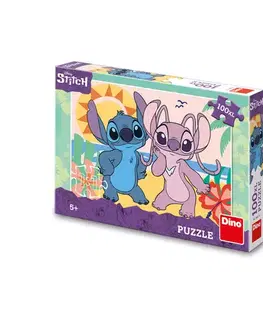 Od 100 dielikov Dino Puzzle Stitch na pláži 100 XL Dino