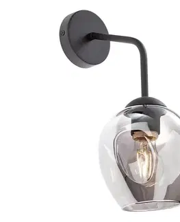 Svietidlá Redo 01-2618 - Nástenná lampa PIERCE 1xE27/42W/230V čierna/dymová 01-2618