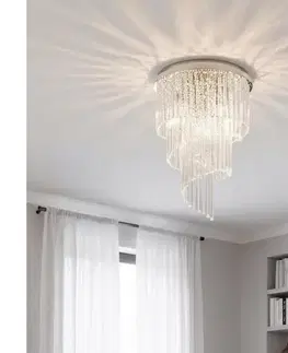 Svietidlá Ideal Lux - Krištáľový prisadený luster CARLTON 12xE14/40W/230V chróm 168937