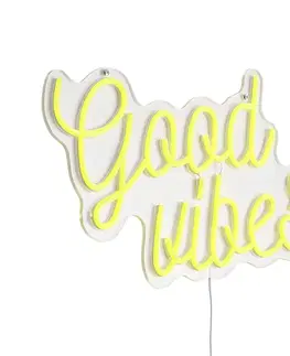 Nástenné osvetlenie Neónové nástenné svietidlo žlté vrátane LED - Good Vibes