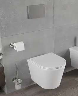 Záchody MEXEN - Rico Závesná WC misa vrátane sedátka s pomalým tenkom, duroplast, biela mat 30724001
