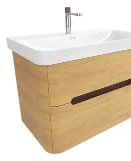 Kúpeľňový nábytok Kúpeľňová skrinka s umývadlom SAT Fusion 77,5x53x45 cm dub medový mat SATFUSION280DMUBA SATFUSION280DMUBA