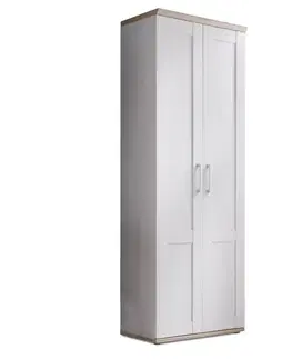 Šatníkové skrine KONDELA Provensal 2D šatníková skriňa biela / dub san remo