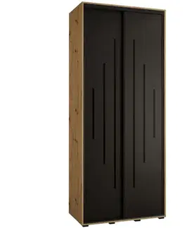 Šatníkové skrine Skriňa 45 Canaris 12 100 artisan/čierna/čierna