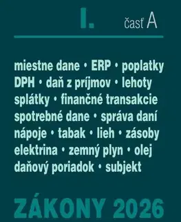 Zákony, zbierky zákonov Zákony I.A / 2026 - Daňové zákony - Kolektív autorov