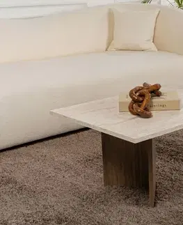 Konferenčné stolíky CABIN konferenčný stolík na nožičkách, traventine/orech Venezia