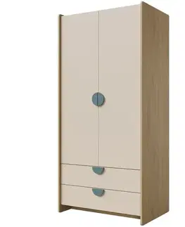 Šatníkové skrine Skriňa Lexi 2 Cremona/Macadamia/Morská