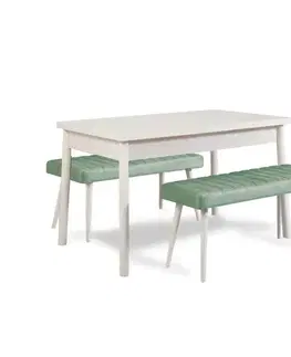 Jedálenské sety Jedálenský set so stolom a lavicou (3 kusy) Costa 0400 - White, Green