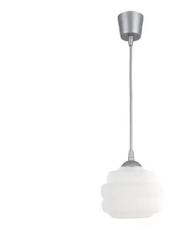 Svietidlá BRILAGI - LED luster na lanku RETRO GLASS 1xE27/60W/230V pr. 20 cm strieborná/biela NSTK7639+TK8612A