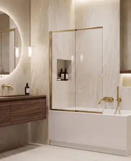 Sprchové dvere REA - Vaňová zástena posuvná Dario Brush Gold 120 REA-W7888