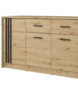 Komody so zásuvkami a dvierkami Komoda Canada Cd-4   Artisan  U. Čierna