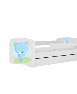 Postele pre dievčatá Detská Posteľ. Babydreams+Sz+M Biely 80x160 Medveď Modrý