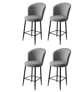 Barové stoličky Bar Stool Set (4 Pieces) Alte - Grey, Black