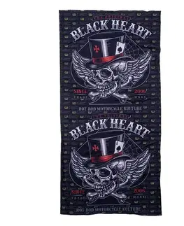 Šatky Multifunkčný nákrčník W-TEC Black Heart Scarfest Wings Skull