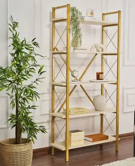 Regály SIA policový regál, traventine/zlatá