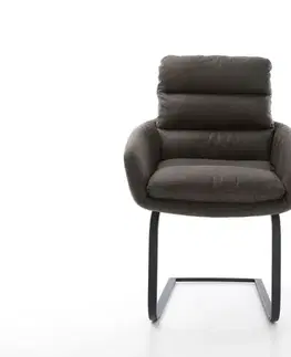 Jedálenské stoličky DELIFE Jedálenská stolička Abelia-Flex s opierkami mikrovlákno antracit vintage jedálenská stolička plochá čierna