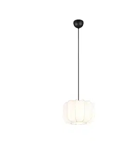 Závesné svietidlá Japandi závesná lampa čierna s bielou 25 cm - Madleine