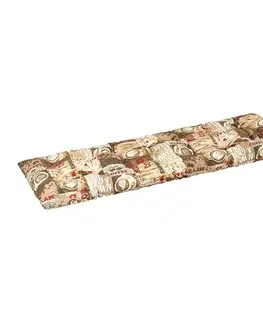 Záhradný nábytok Bellatex Sedák na lavicu prešívaný Káva, 40 x 120 cm
