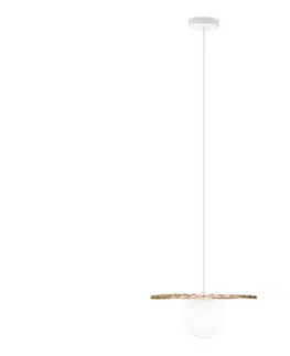 Svietidlá  Závesný luster SUNPLISS na lanku 1xG9/10W/230V pr. 30 cm zlatá/krémová W-KM 308080/1 SAND+GO