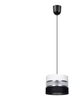 Svietidlá  Luster na lanku CORAL 1xE27/60W/230V čiernobiela 0619