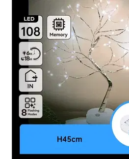 Vianočné dekorácie  B.V.  - LED Vianočná dekorácia 108xLED/3xAA/8 funkcií 45cm studená biela B10303Y1Y