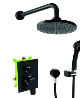 Sprchové súpravy a sety Sprchový set podomietkový 38051R,5 čierny