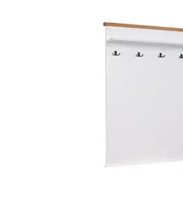 Vešiaky a vešiakové steny ArtAdrk Vešiakový panel GALINEO P04 | biela/dub prírodný