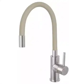 Vybavenie kuchynského nábytku Elastická kuchynská batéria Fitness inox béžová
